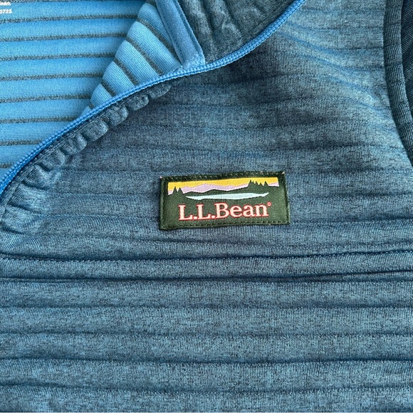 L.L. Bean Women's Airlight Knit Full-Zip Large Light Ocean Heather Blue Jacket - Picture 3 of 6